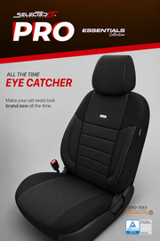 Комплект Тапицерия SelectedFit Pro Design by OTOM текстил с кожа – Черно, за Предни и Задни Седалки