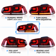 Комплект GTI FULL LED стопове за Volkswagen Golf 6 Mk6 R20 2008–2013 Хечбек Hatchback, динамични мигачи