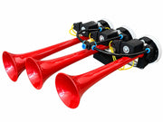 Тройна въздушна тромба клаксон Triple Arab 24V за камиони и автобуси, 125dB, 3-10 Bar