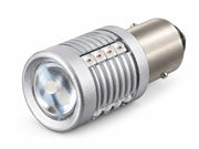 Комплект 2 автомобилни LED крушки BA15D за габарит и стоп, 20 SMD, 12-24V, Червена светлина, 2 степени, с лупа
