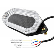 Комплект 2 бр. LED габарити с аварийна сигнализация и динамичен старт, 12V/24V, Бяло-Жълто, 116 x 55 x 25 мм