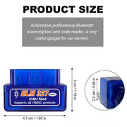 Автодиагностичен скенер ELM327 MINI OBD2 с Bluetooth за автомобили 1992–2021 г.