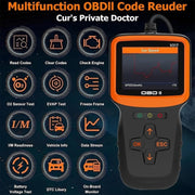 Автодиагностика V317 OBD2/EOBD с цветен LCD дисплей, 9 протокола, 8 езика, 12V