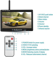 Безжична камера за задно виждане с 7 TFT LCD монитор, 12V/24V, нощно виждане, IP67, за камион, бус и автобус