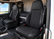 Кожена тапицерия за високи седалки за Scania R 2006–2020, черна, 4 части