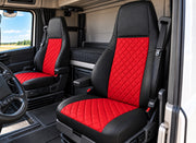 Кожена тапицерия за високи седалки за Scania R 2006–2020, червена, 4 части