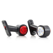 LED мини косо рогче, червено/бяло - 12/24V