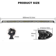 78 см LED Лед Диоден Бар 13500 lm 270W Ултра Тънък, 12-24V Комбинирана Combo - Flood и Spot Светлина