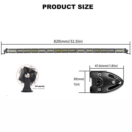 78 см LED Лед Диоден Бар 13500 lm 270W Ултра Тънък, 12-24V Комбинирана Combo - Flood и Spot Светлина