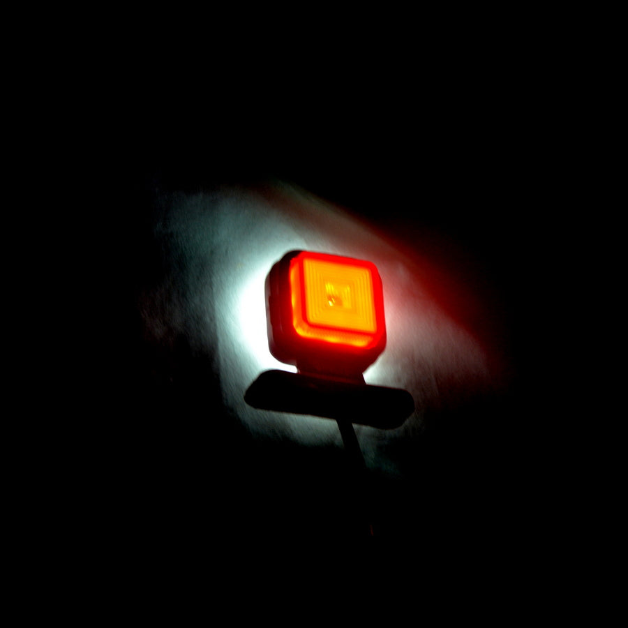 LED рогче квадрат, късо, Бяло/Червено