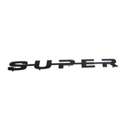 Надпис SUPER за предна решетка, 57 см - Черен матов