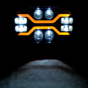 Овал Комбо LED Халоген + дневна бяла/ жълта NEON светлина, 16 диода, 12/24V