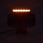 LED халоген тип Hella, с 12 диода, с бяла и жълта DRL + блиц светлина, 77W
