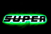 Огледална табела с надпис Super,  за решетка, 24V, Зелена