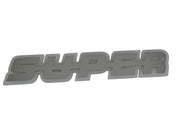 Огледална табела с никелиран надпис  Super, външна. за решетка, 24V, синя
