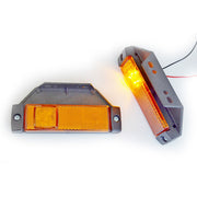LED габарит жълт несиметричен, 12-24V