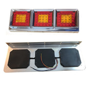 LED диоден стоп  хром с 3 квадратни хамбургера