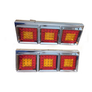 LED диоден стоп  хром с 3 квадратни хамбургера
