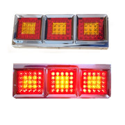 LED диоден стоп  хром с 3 квадратни хамбургера
