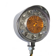Кръгла LED светлина 24V с 14 диода хром – жълто/жълто
