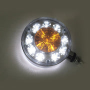 Диодна LED кръгла светлина хром 14 диода, 24V - бяло/жълт