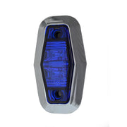 Диоден габарит хекса хром син, с 2 LED - 24V