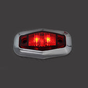 Диоден габарит хекса хром червен, с 2 LED - 24V