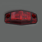 Диоден габарит хекса хром червен, с 2 LED - 12V