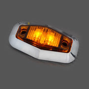 Диоден габарит хекса хром жълт, с 2 LED 12V