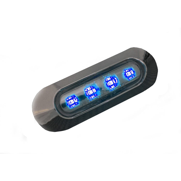 Диоден LED габарит хром лукс,  син с 4 диода - 12V