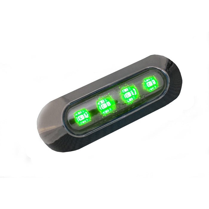 Диоден LED габарит хром лукс, зелен с 4 диода - 24V