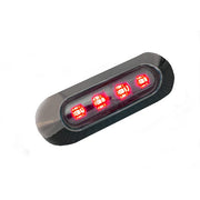Диоден LED габарит хром лукс червен с 4 диода, 12V