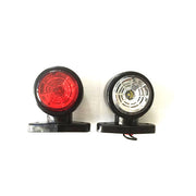 Късо LED рогче с 2 диода , 24V - червено/бяло