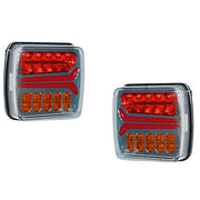 LED неон, малък стоп за ремарке, с динамичен мигач, хром