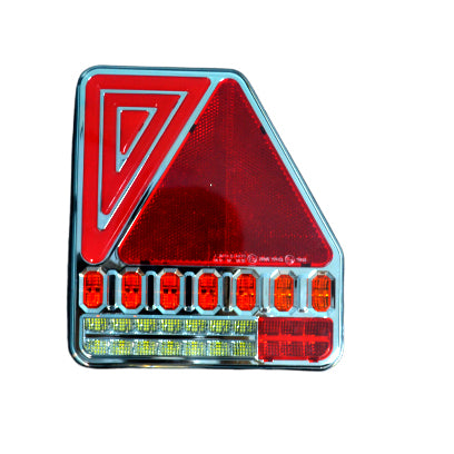 Ляв LED неон стоп за ремарке, триъгълник, с динамичен мигач 12/24V