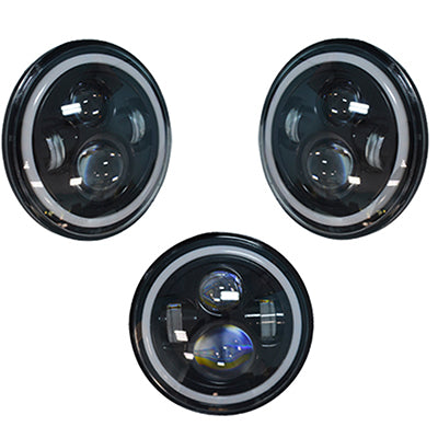 Кръгъл LED халоген за JEEP, 60W, къси, дълги и ангелски очи