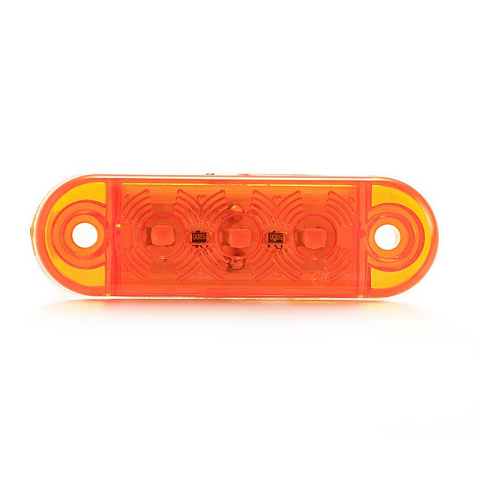 LED габарит жълт овал Е-маркиран с 3 диода, 12/24V