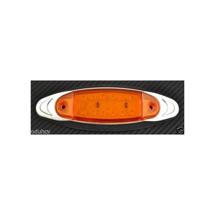 Хромиран жълт LED габарит 24V - 12 SMD, универсален