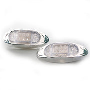 Бял LED габарит с хромиран панел, 24V