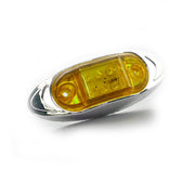 Жълт LED  габарит с хромиран панел, 24V