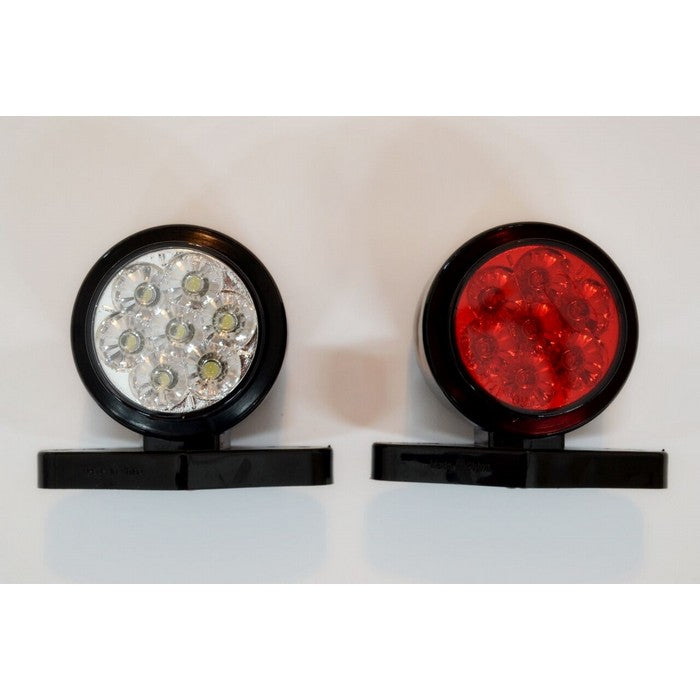 Късо LED рогче с 14 диода - червено/бяло, 12V