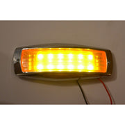 Хромиран страничен LED габарит с 12 Epistar диода - 24V, жълт