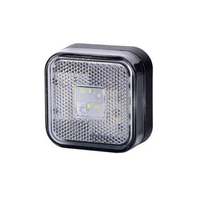 LED габарит квадрат 12-24V с 4 SMD диода, 12-24V - бял