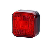 LED габарит квадрат с 4 SMD диода, 12-24V - червен