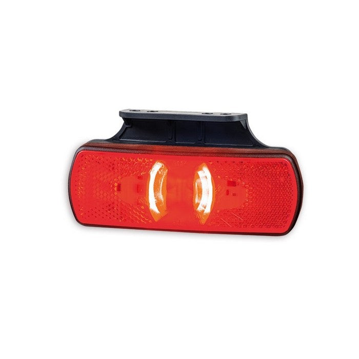 LED габарит с 4 диода и рефлектор - 12/24V, червен