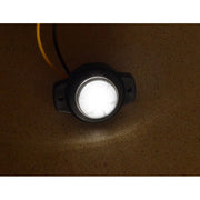 Бял LED габарит с черна подложка, 12-24V - малък и кръгъл