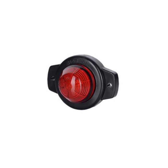 Червен LED габарит с черна подложка, 12-24V - малък и кръгъл