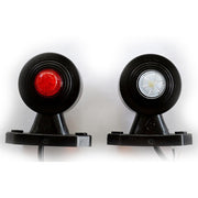 LED рогче с 2 SMD диода късо, бяло/червено - 12-24V