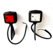 LED габарит квадрат висящ – бяло/червено, 6 SMD, 12-24V