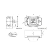 Червен LED габарит с 3 диода на висока основа, 12-24V